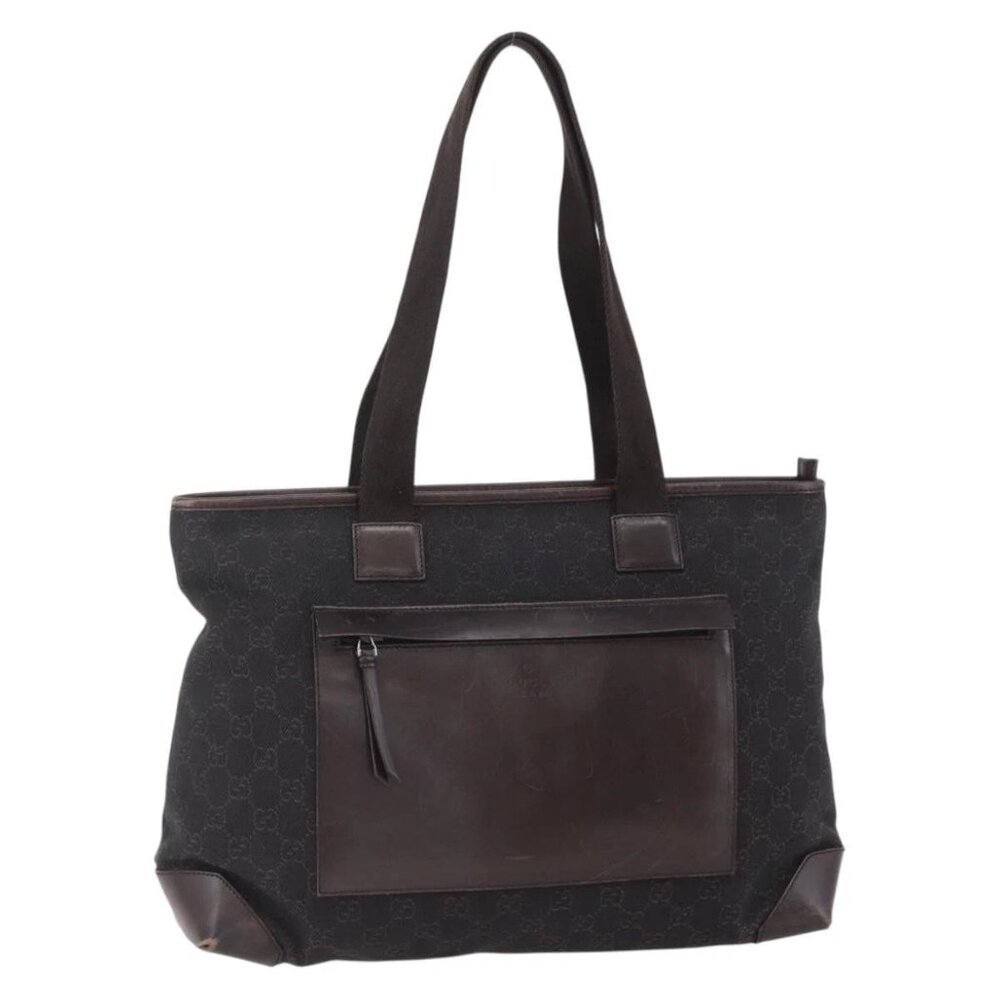 GUCCI GG Canvas Tote Bag Brown Silver 34339 Auth 149975 - Picture 2 of 16